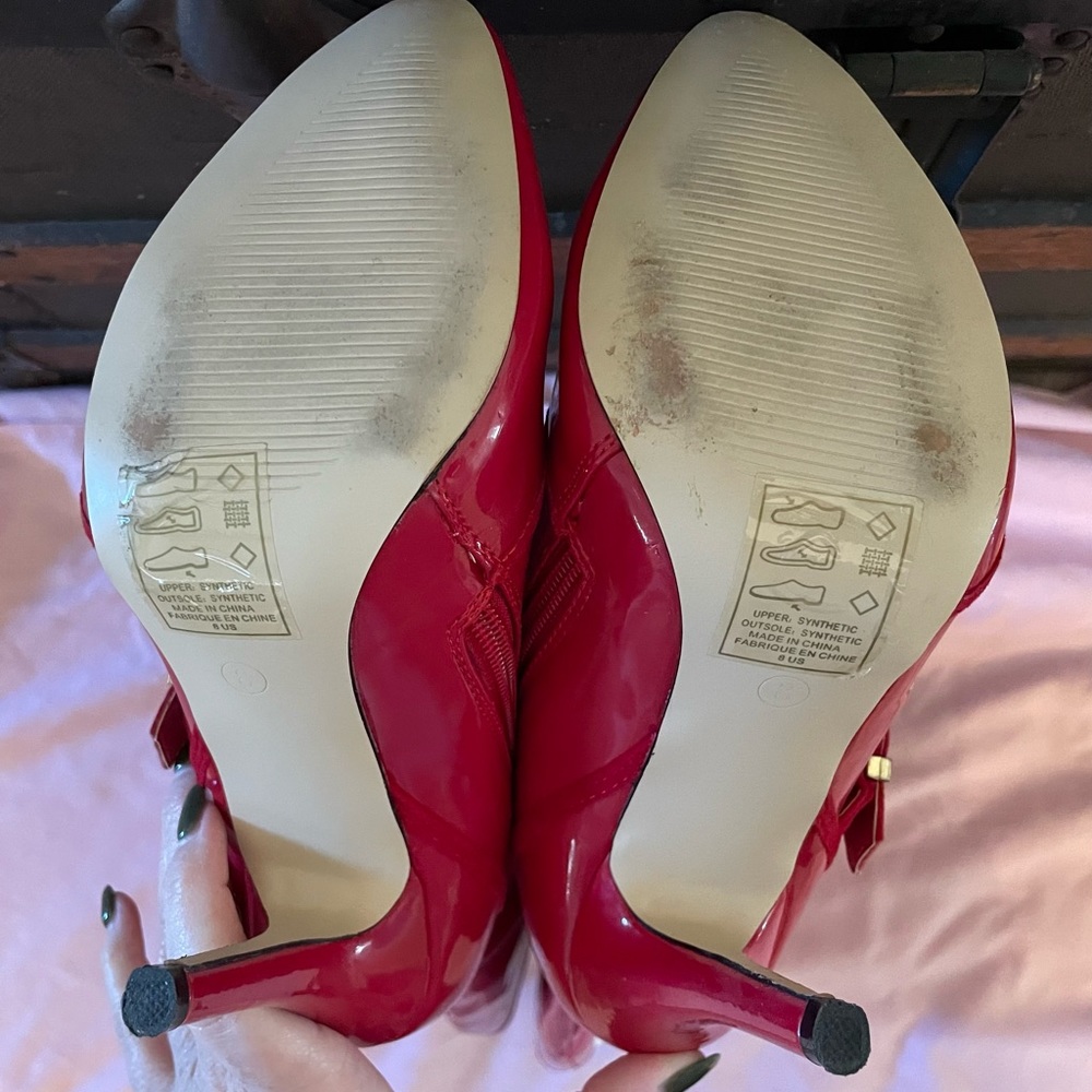 RED Patton leather high heel boots. - Picture 3 of 4